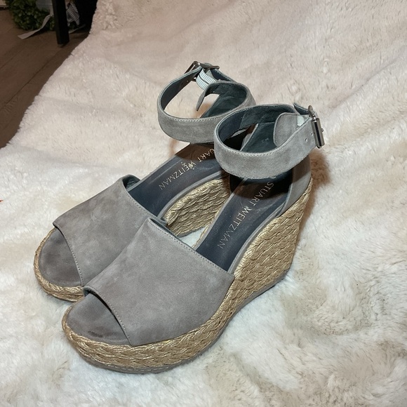 Stuart Weitzman Sohojute Platform Wedge Sandals - Picture 1 of 8